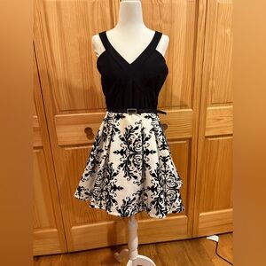 Crystal Doll Black and White Fit and Flare
Dress